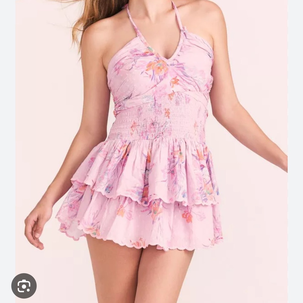 Loveshackfancy halter pink dress! Worn Once!! Perfect condition
